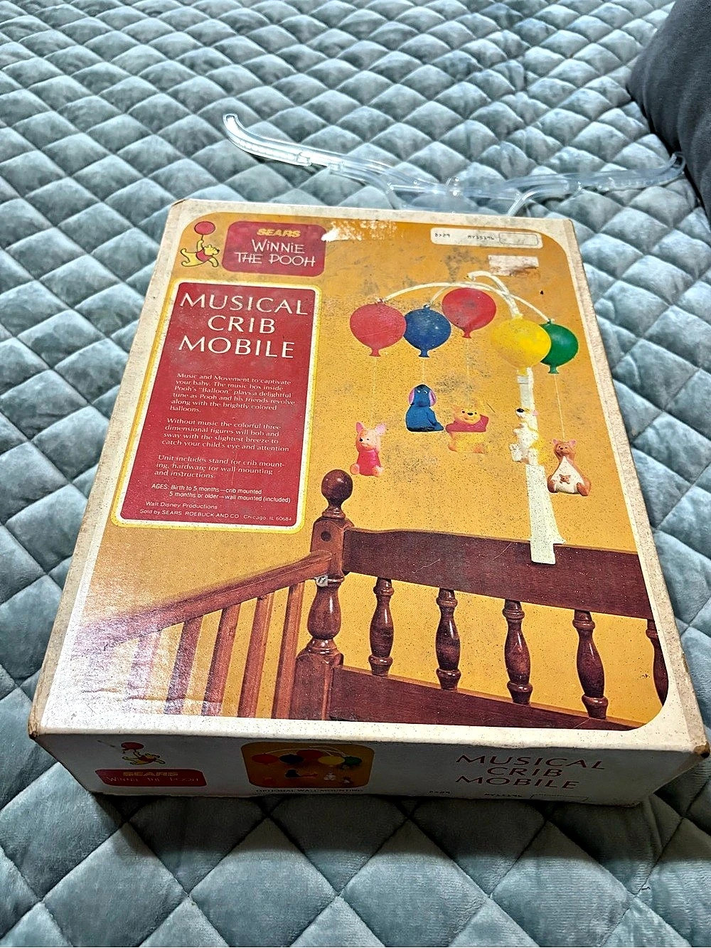 Vintage 1970’s Sears Winnie the Pooh Musical Crib Mobile Vintage Crib Mobile